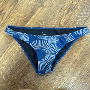 Seea Blue and White Patterned Bikini Bottom